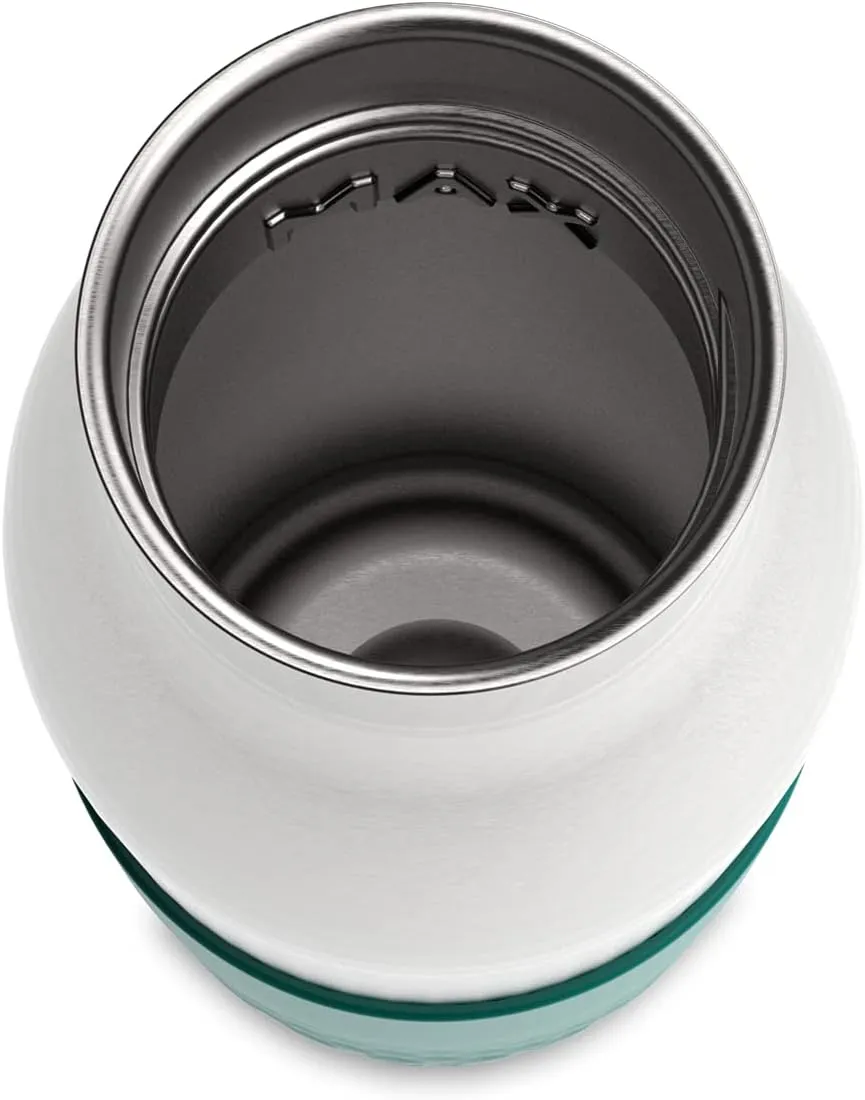 Emsa N31106 Bludrop Sleeve Drinking Bottle, 0.5 litres, 100% Leak-Proof, Quick-Press Closure, Ergonomic 360° Drinking Enjoyment, 12 Hours Warm, 24 Hours, Dishwasher Safe, Stainless Steel, Petrol