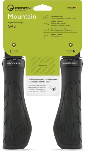Ergon Grips Technical - Ga3 Large Noir Griffe, Schwarz, L