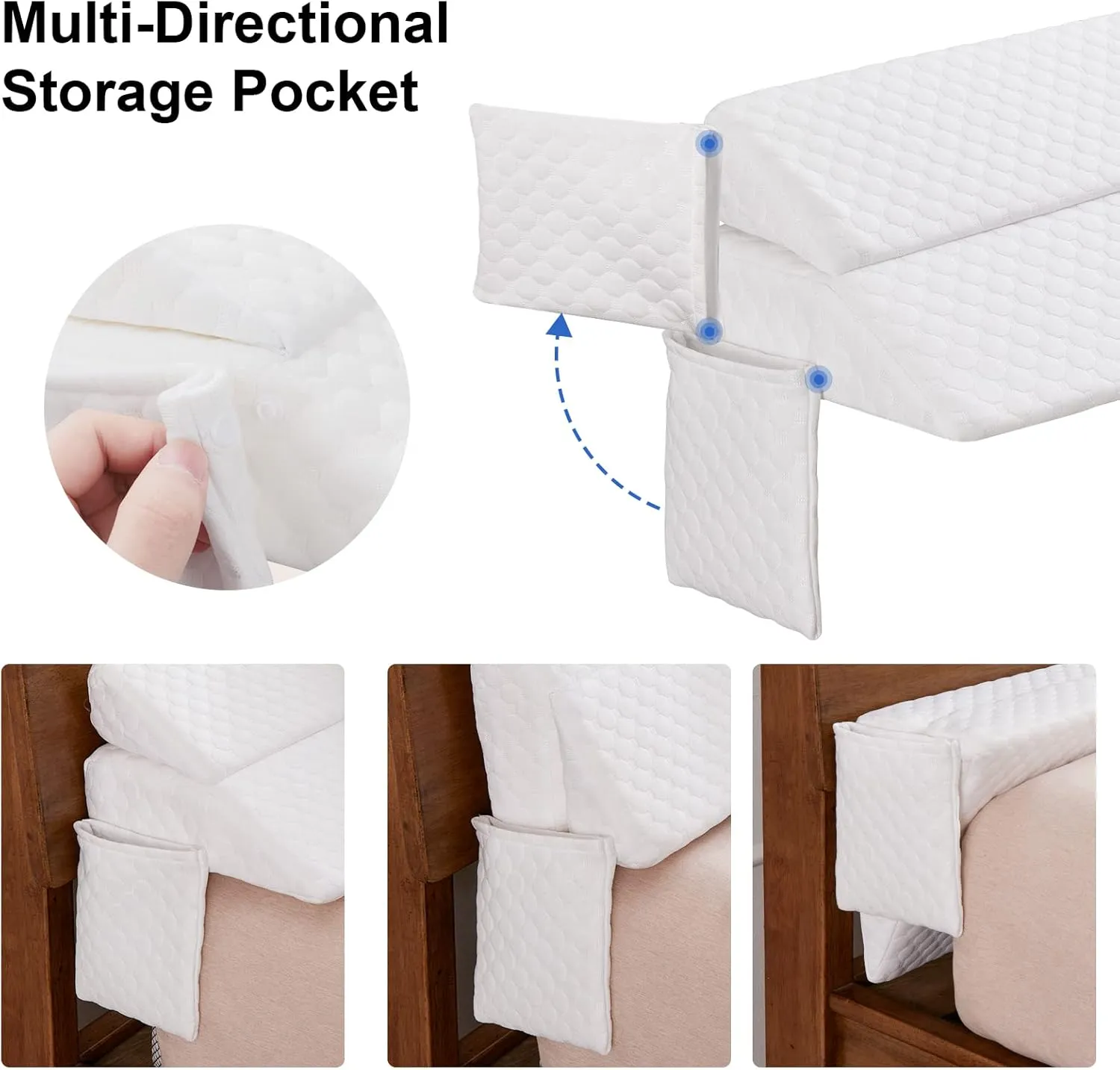 EUHAMS Full Size Bed Wedge Pillow - Bed Gap Filler Mattress Wedge Headboard Pillow Close The Gap 0-7" Between Your Headboard and Mattress or Wall for Sleeping Backrest Pillow (54"x10"x6" White)