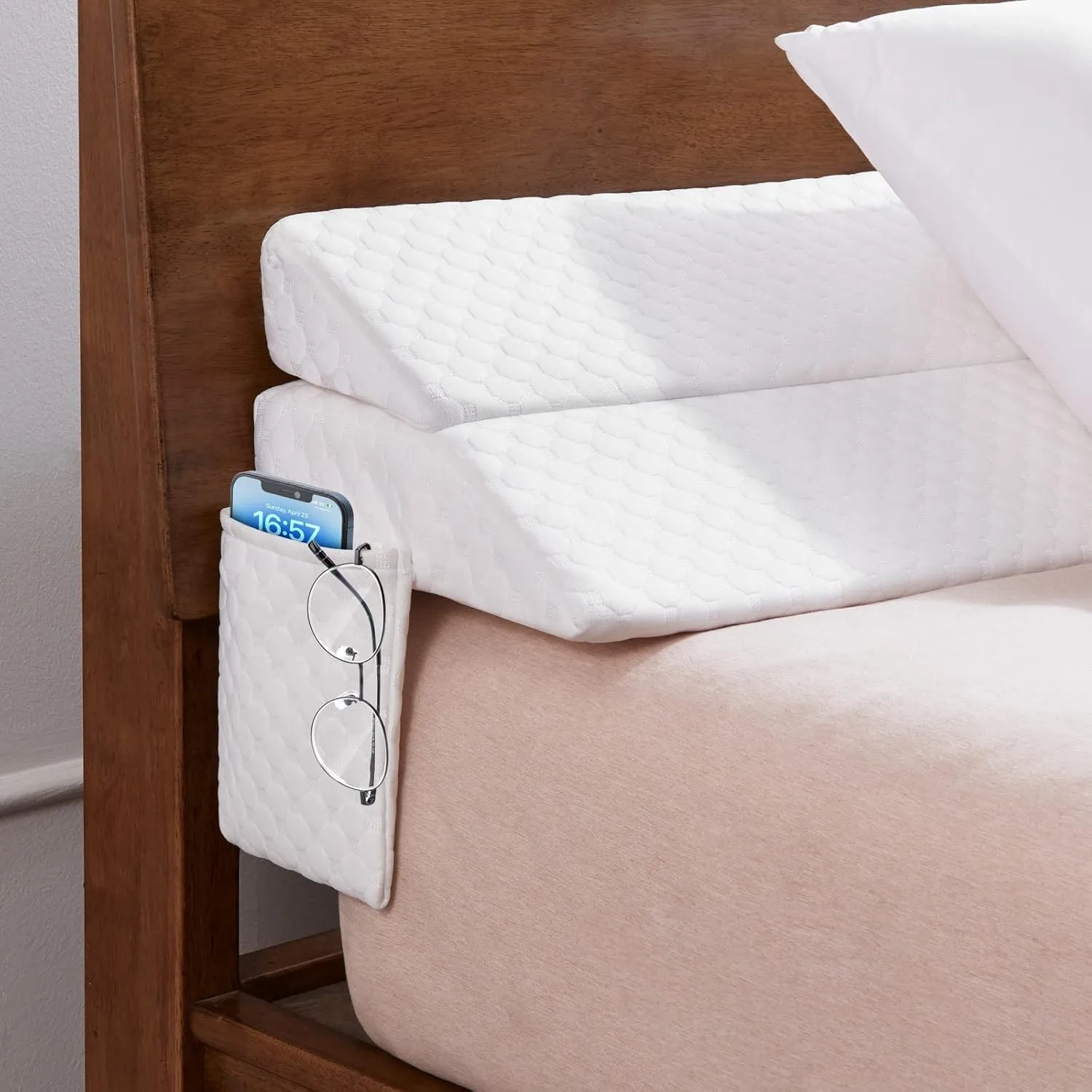 EUHAMS Full Size Bed Wedge Pillow - Bed Gap Filler Mattress Wedge Headboard Pillow Close The Gap 0-7" Between Your Headboard and Mattress or Wall for Sleeping Backrest Pillow (54"x10"x6" White)