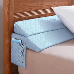 EUHAMS Full Size Bed Wedge Pillow - Bed Gap Filler Mattress Wedge Headboard Pillow Close The Gap 0-7" Between Your Headboard and Mattress or Wall for Sleeping Backrest Pillow（Blue 54"x10"x6" ）