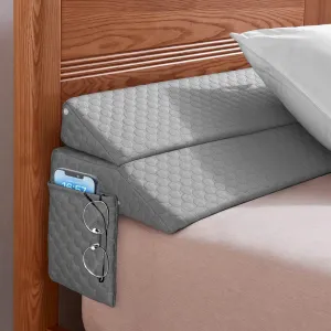 EUHAMS Full Size Bed Wedge Pillow - Bed Gap Filler Mattress Weulldge Headboard Pillow - Fill The Gap (0-7") Between Headboard and Mattress for Sleeping Backrest Pillow (54"x10"x6" Grey)