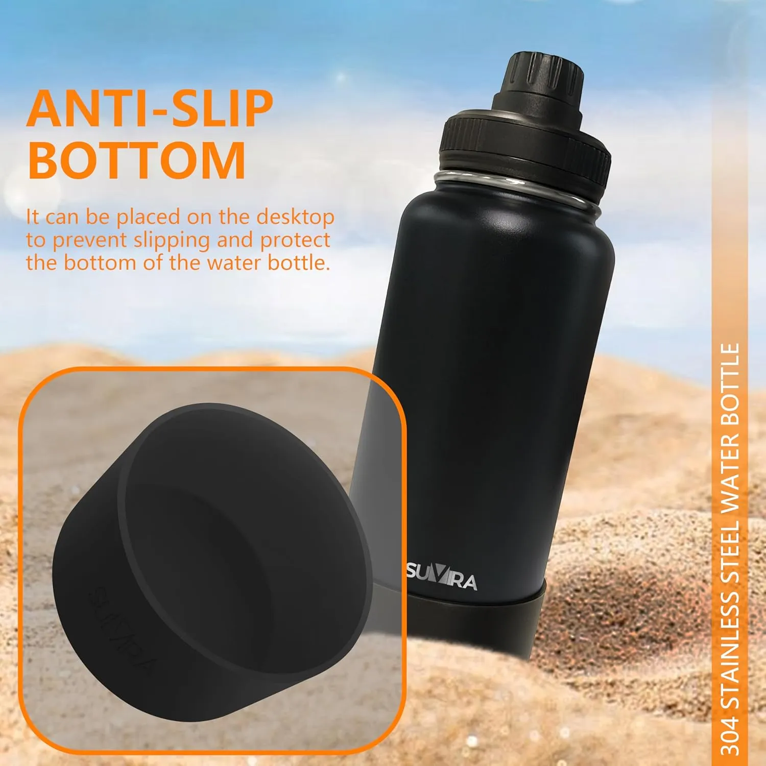 Explore The Ultimate in Hydration:Magnetic lid/Water Bottle with 2Lids Pack/Leak Proof/Double Wall Stainless Steel Insulation withTripod,Phone Holder Sport,Gym and Travel