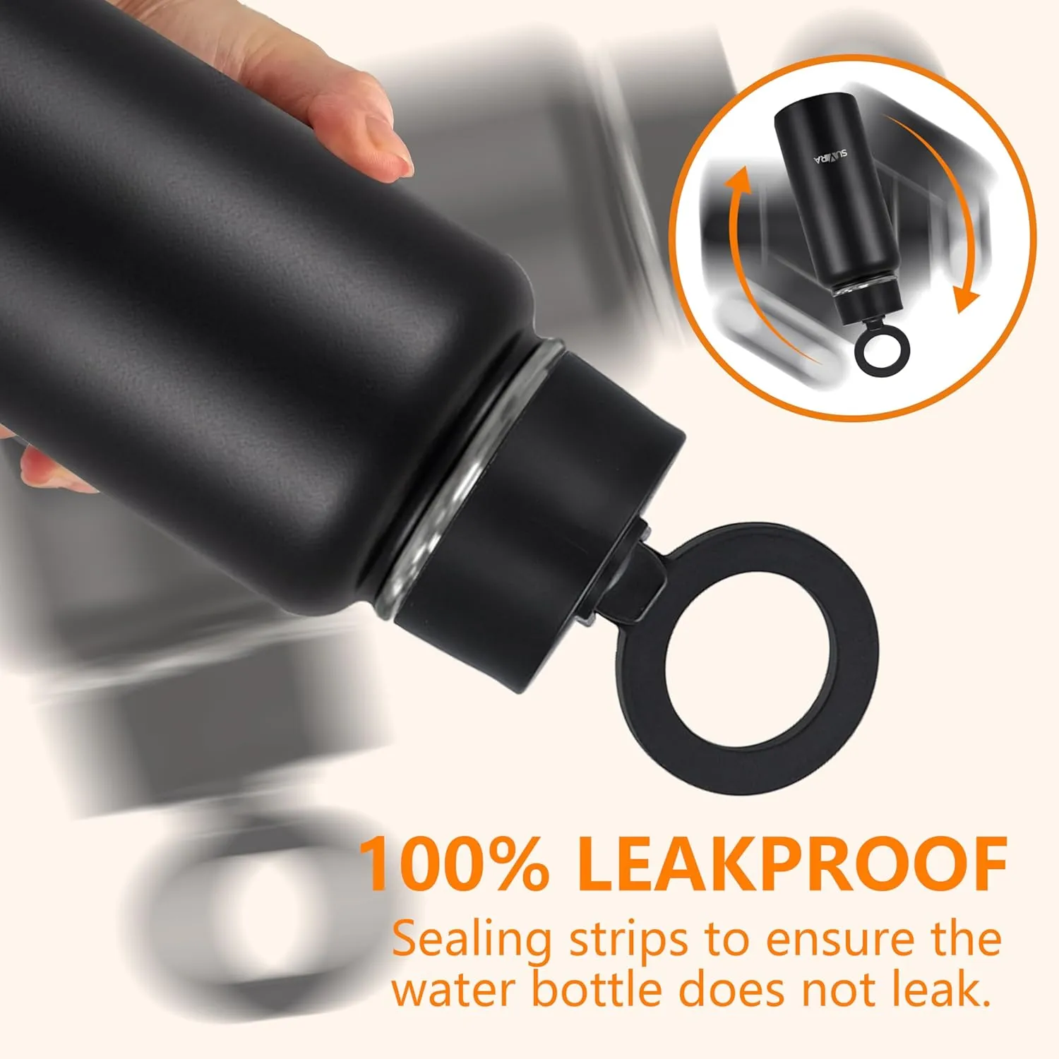 Explore The Ultimate in Hydration:Magnetic lid/Water Bottle with 2Lids Pack/Leak Proof/Double Wall Stainless Steel Insulation withTripod,Phone Holder Sport,Gym and Travel