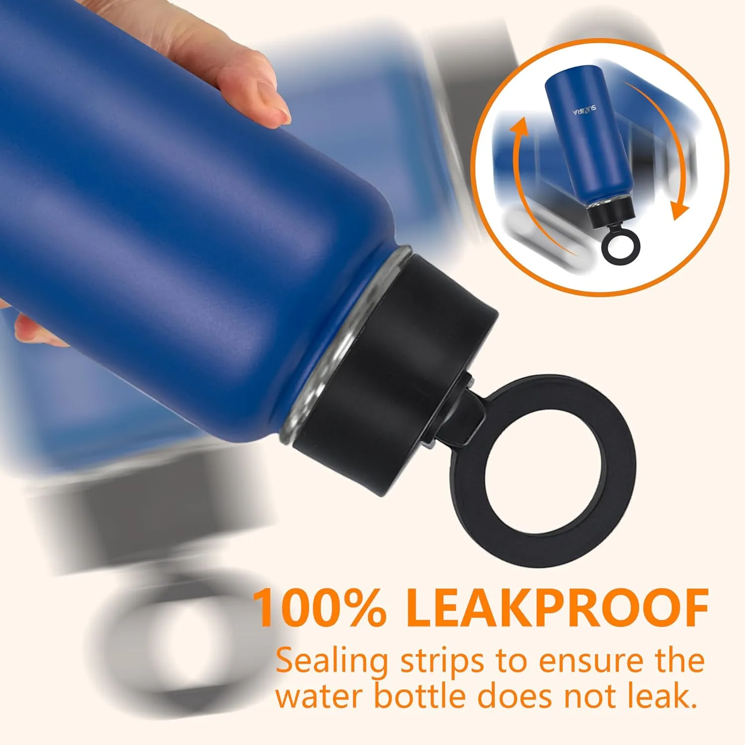 Explore The Ultimate in Hydration:Magnetic lid/Water Bottle with 2Lids Pack/Leak Proof/Double Wall Stainless Steel Insulation withTripod,Phone Holder Sport,Gym and Travel