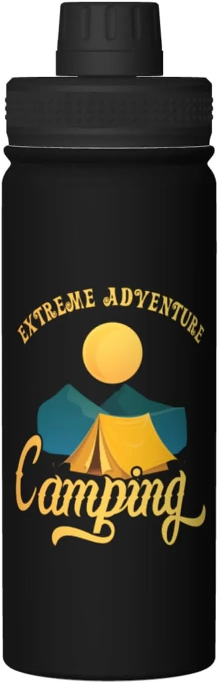 Extreme Adventure Camping Water Bottle 18 Oz Stainless Steel Water Bottles Leak Proof Outdoor Sports Insulated Water Bottle Funny Bottle Water