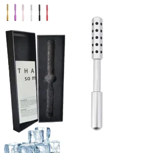 Facelift Pro Beauty Roller, Elarique Face Roller, Beauty Roller, Facial Massage Tool,Germanium Stone Face Roller for up Lifting and Skin Care (silver)