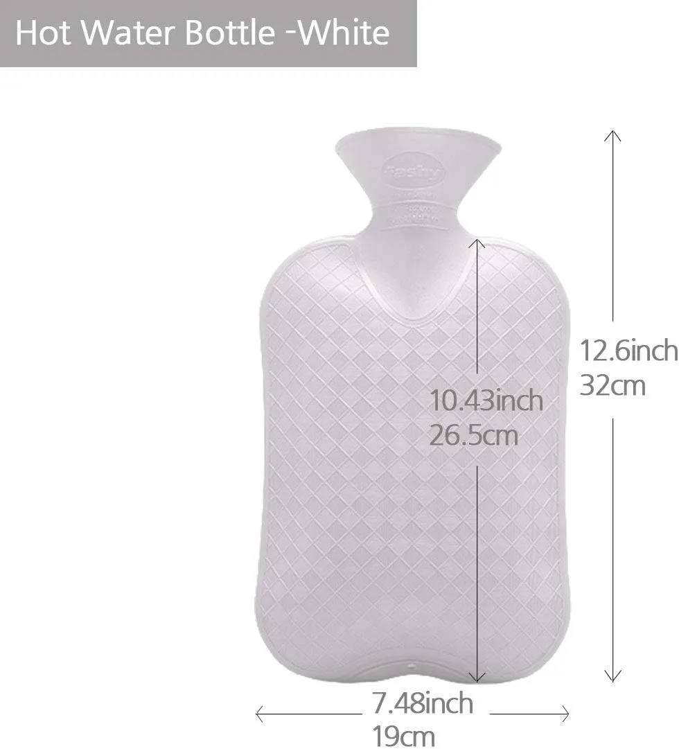 Fashy Hot Water Bottle with Quilted Cotton Pink Cover (2L, 67oz)