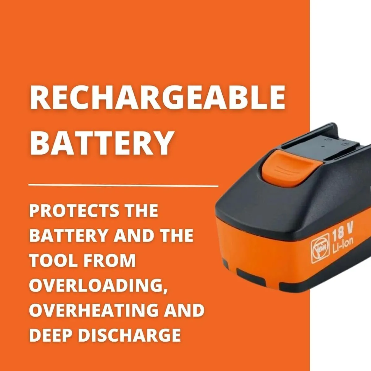 Fein 18V Li-Ion Rechargeable Battery with SafetyCell Technology - Compact High-Performance Power Source for All 18V Cordless Tools (3, Amps)