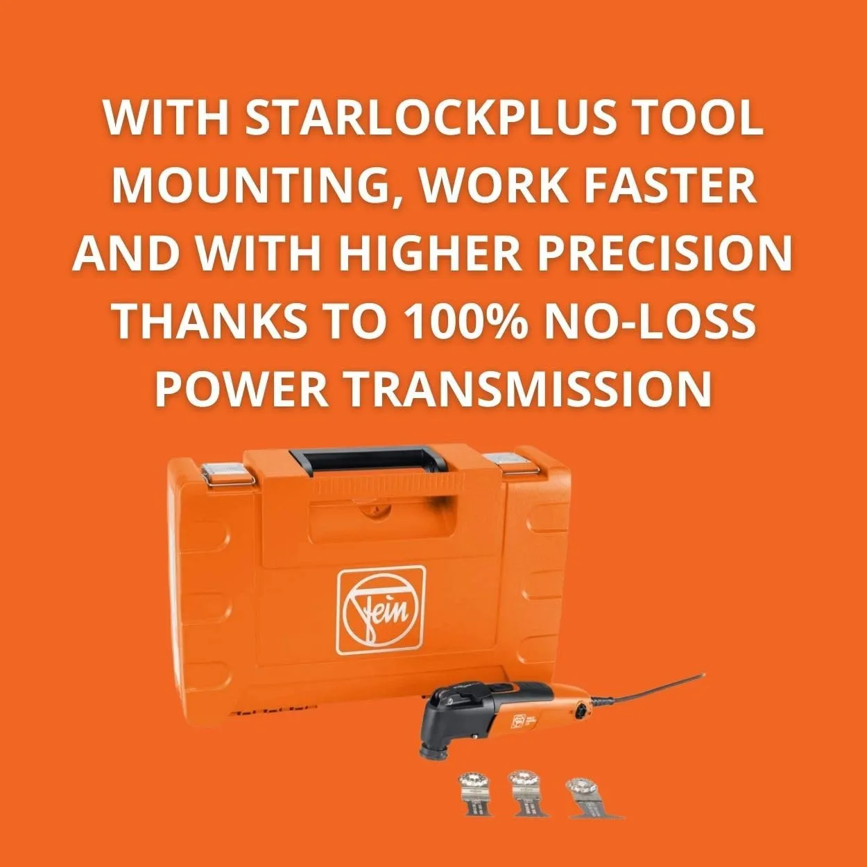 Fein MultiMaster MM 300 Plus Start Oscillating Multi-Tool Set with QuickIn System - StarLockPlus Mount, 250 W, 11,000-20,000 OPM, Includes Saw Blades and Tool Case - 72297261090