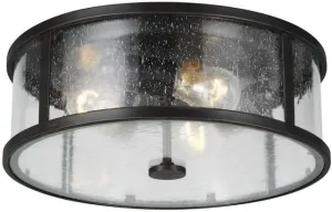 Feiss OL7633ES Dakota Outdoor Flush Mount Ceiling Lighting, Bronze, 3-Light (14"Dia x 5"H) 180watts