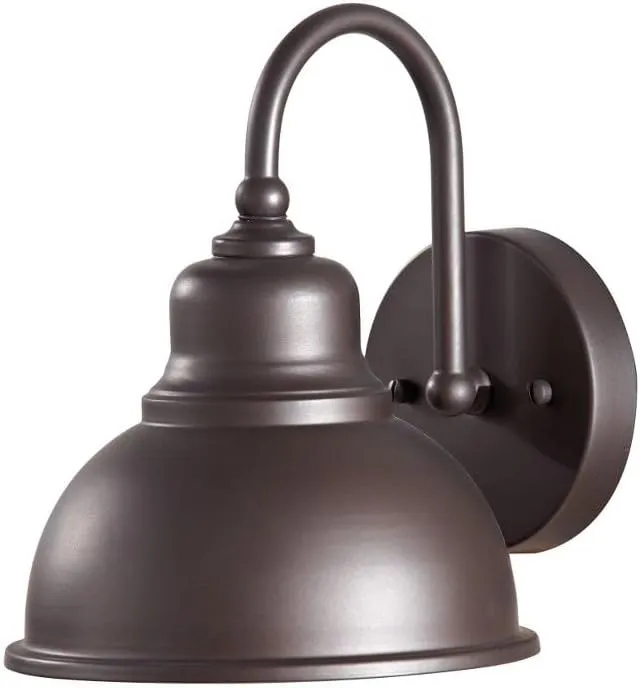 Feiss OL8701ORB Darby Outdoor Patio Lighting Wall Lantern, Bronze, 1-Light (8"W x 9"H) 100watts