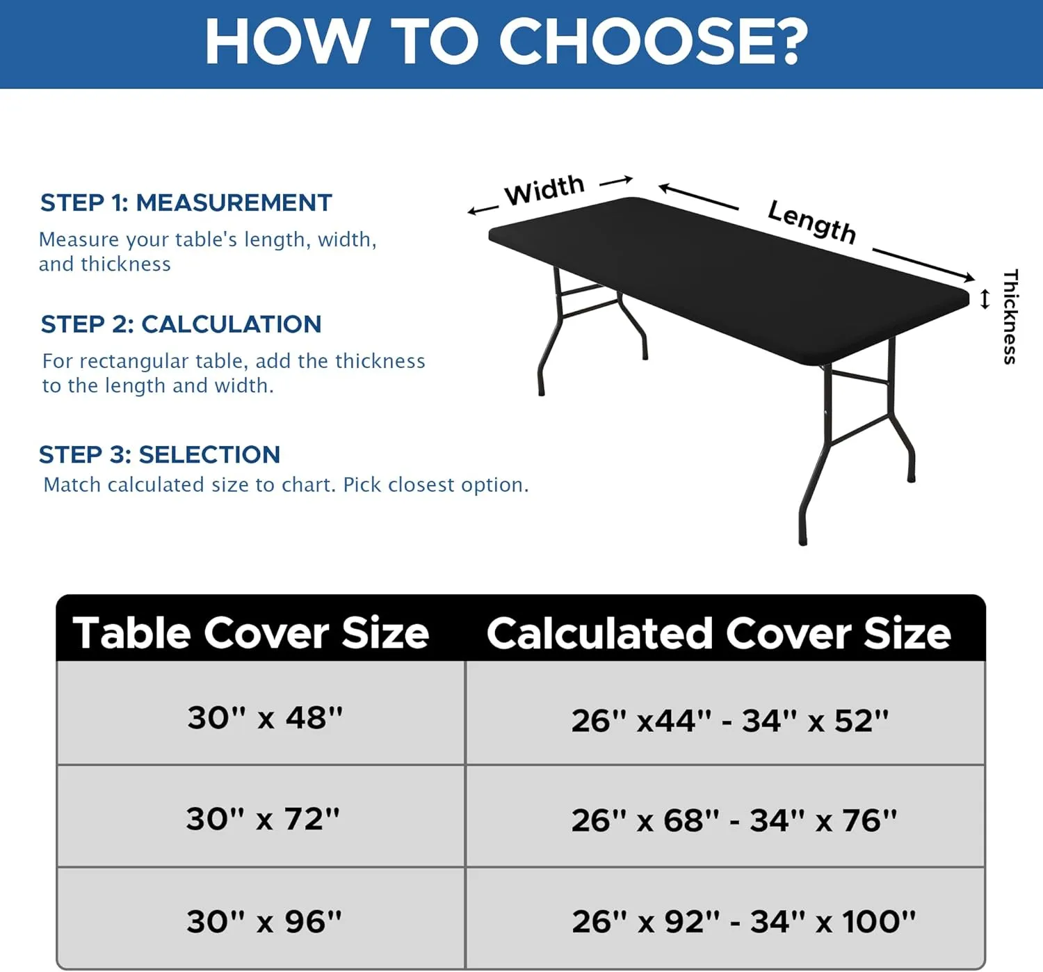 Fitted Tablecloth for 6 Foot Rectangle Tables-6 Pack Black Elastic Outdoor Picnic Table Cover-Spandex Stretch Folding Table Cloths 6 ft for Camping Dining Room Patio Kitchen Banquet Party