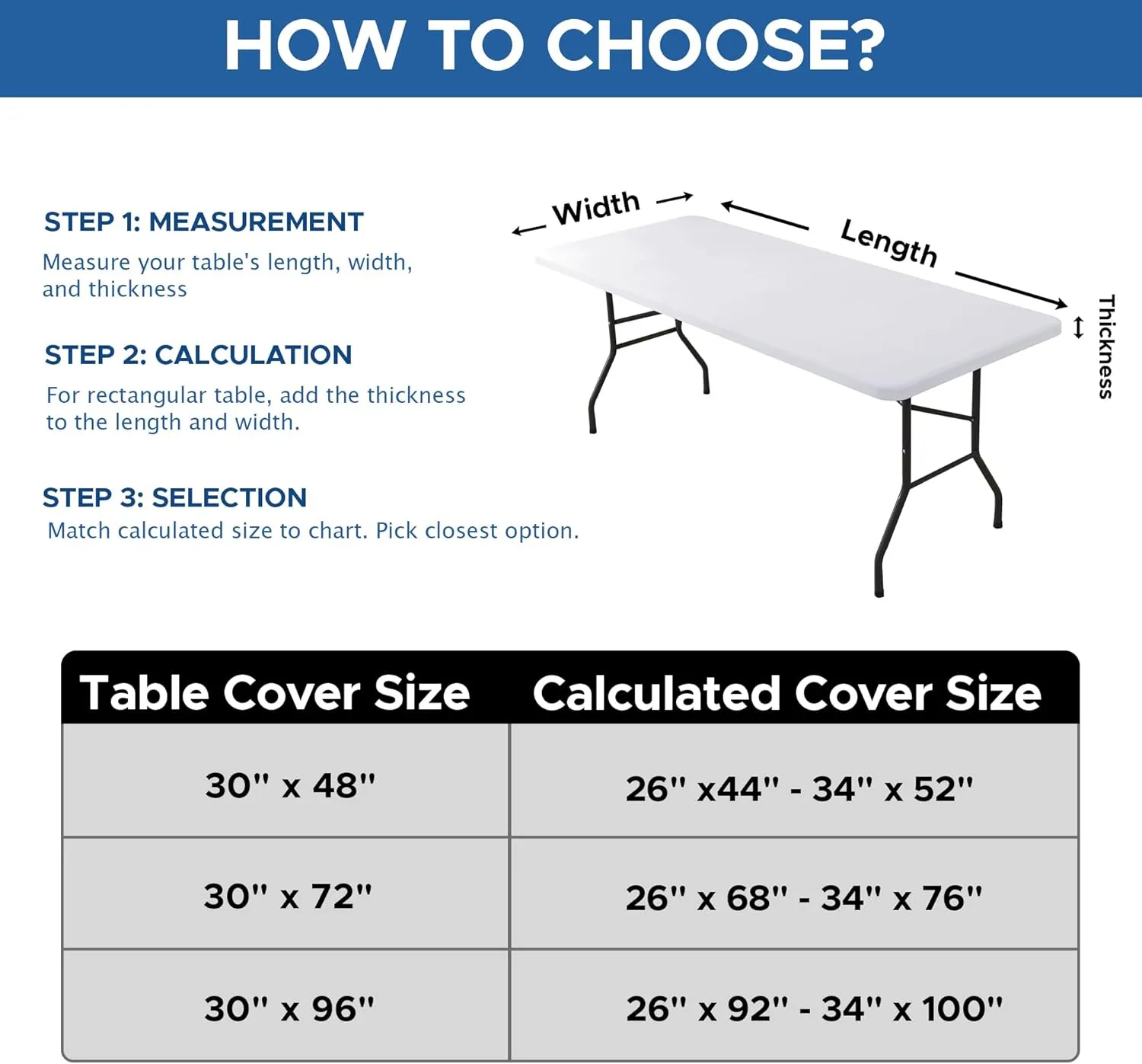 Fitted Tablecloth for 8 Foot Rectangle Tables-6 Pack White Elastic Outdoor Picnic Table Cover-Spandex Stretch Folding Table Cloths 8ft for Camping Dining Room Patio Kitchen Banquet Party