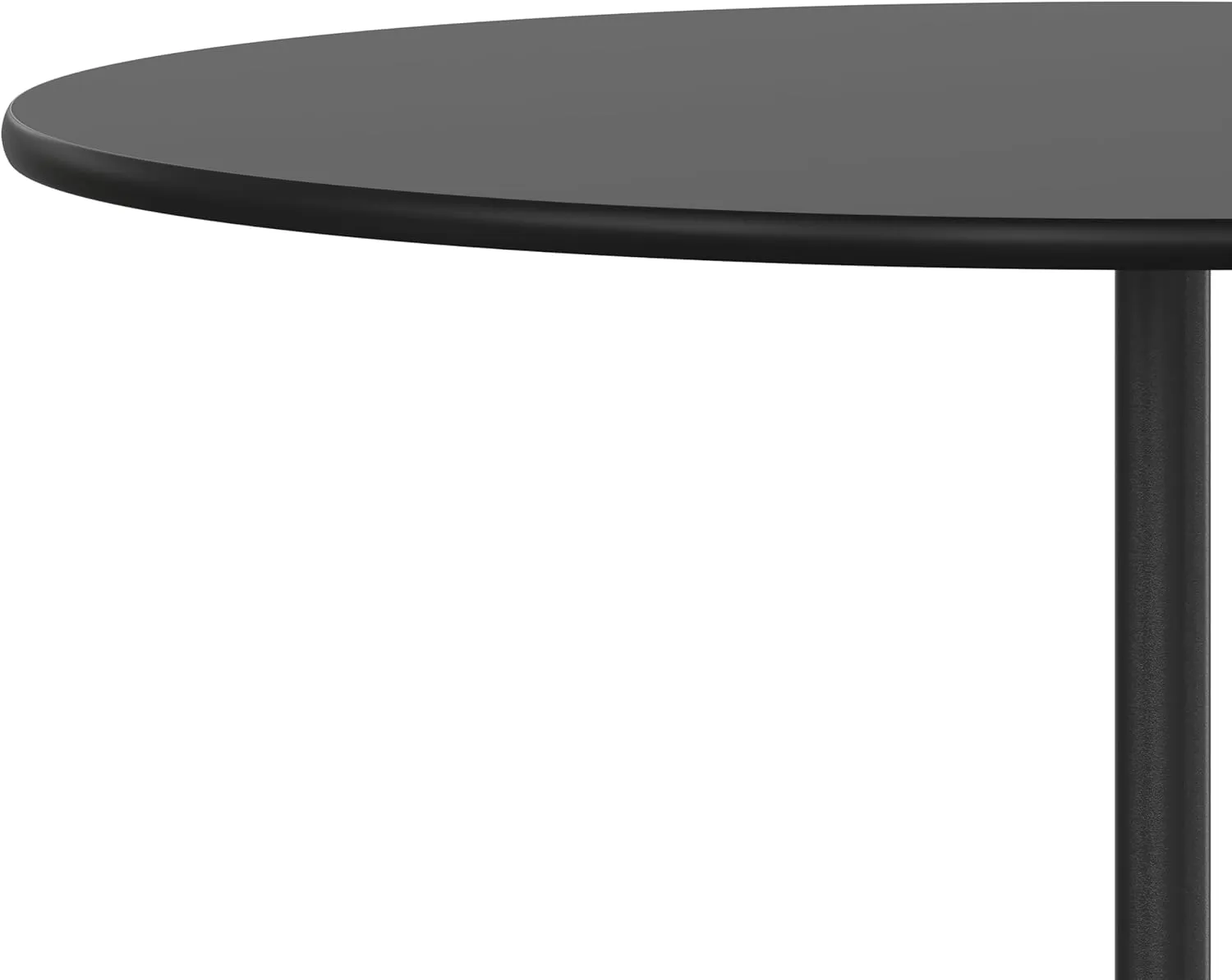 Flash Furniture Lars Black 36'' Round Wood Cocktail Table with 30'' and 42'' Columns