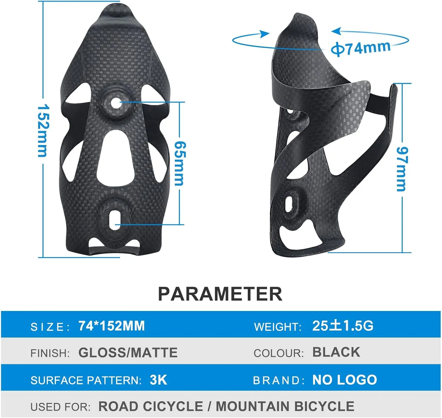 Full Carbon Fiber Bicycle Ultralig Water Bottle Cage MTB Road Bike Bottle Holder Ultra Light