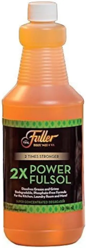 Fuller Brush 2X Power Fulsol Degreaser - Powerful Multi-Surface Degreaser Concentrate - All Purpose Oil, Grease & Grime Cleaner For Bike, Automotive, Grill, Bathroom & Kitchen