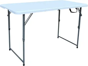Gocamptoo Folding Table,4ft Indoor Outdoor Heavy Duty Portable Folding Square Plastic Dining Table w/Handle, Lock for Picnic, Party, Camping (4 FT)-White