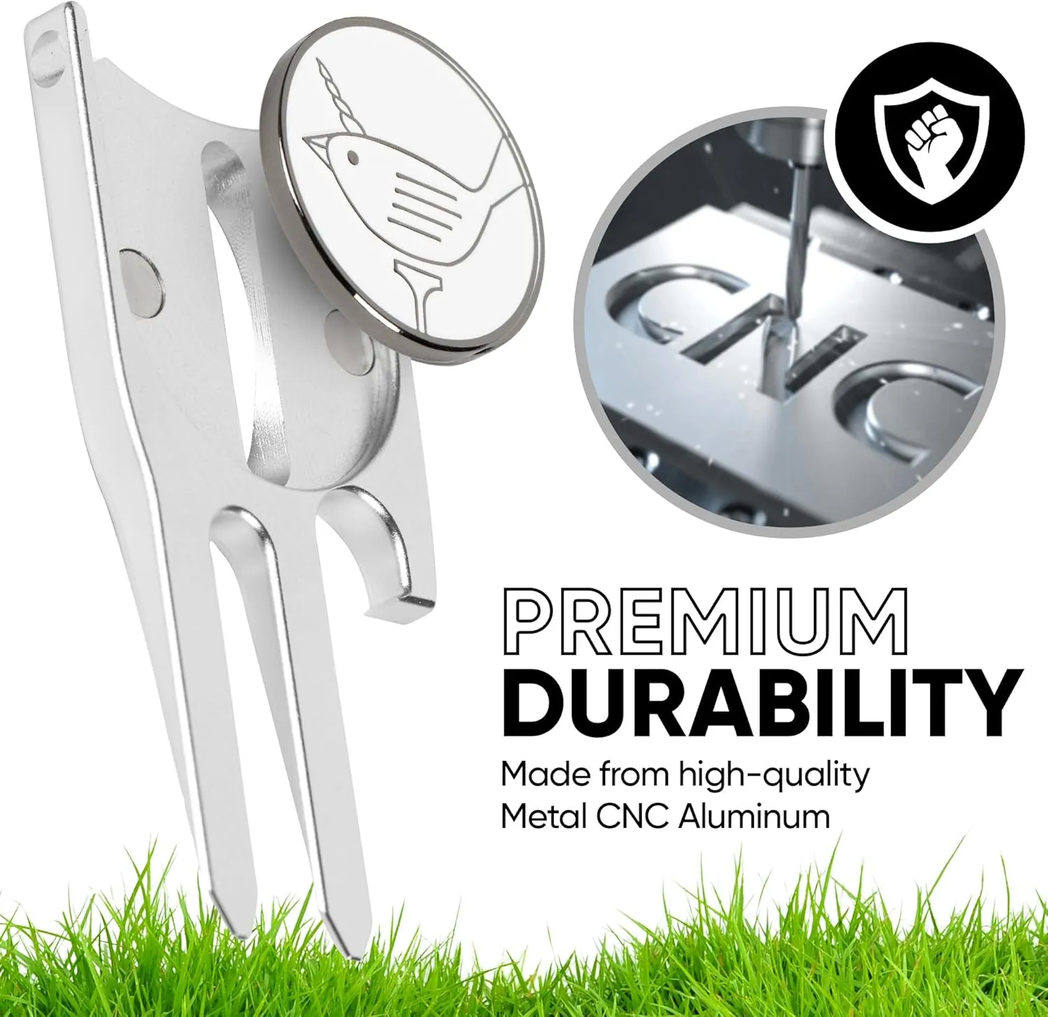 Golf Divot Repair Tool & Golf Ball Marker 6-in-1 Golf Divot Tool
