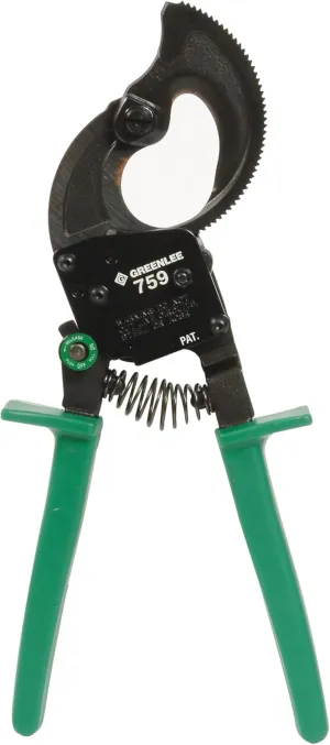 Greenlee 759 10-1/2" Compact Ratchet Cable Cutter for Copper, Aluminum, and Communications Cable