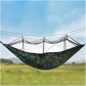 Hammock Handmade Portable Outdoor Camping Hammock 1-2 Person Go Swing with Mosquito Net Hanging Bed Ultralight Tourist Sleeping Hammock Swing, Fruit Green B