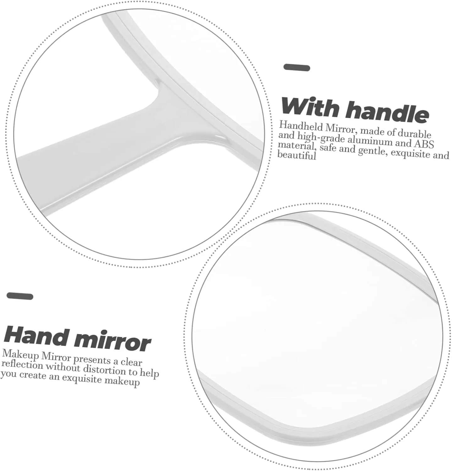 Handheld Cosmetic Mirror Travel Supplies Compact and Ergonomic Mirror for Women