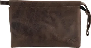 Hide & Groom, Rectangular Toiletry Bag for Groomsmen, Best Man, Bachelor, Wedding Ceremonies, Shaving Kit Storage, Bathroom Bag, Full Grain Leather, Handmade, Bourbon Brown
