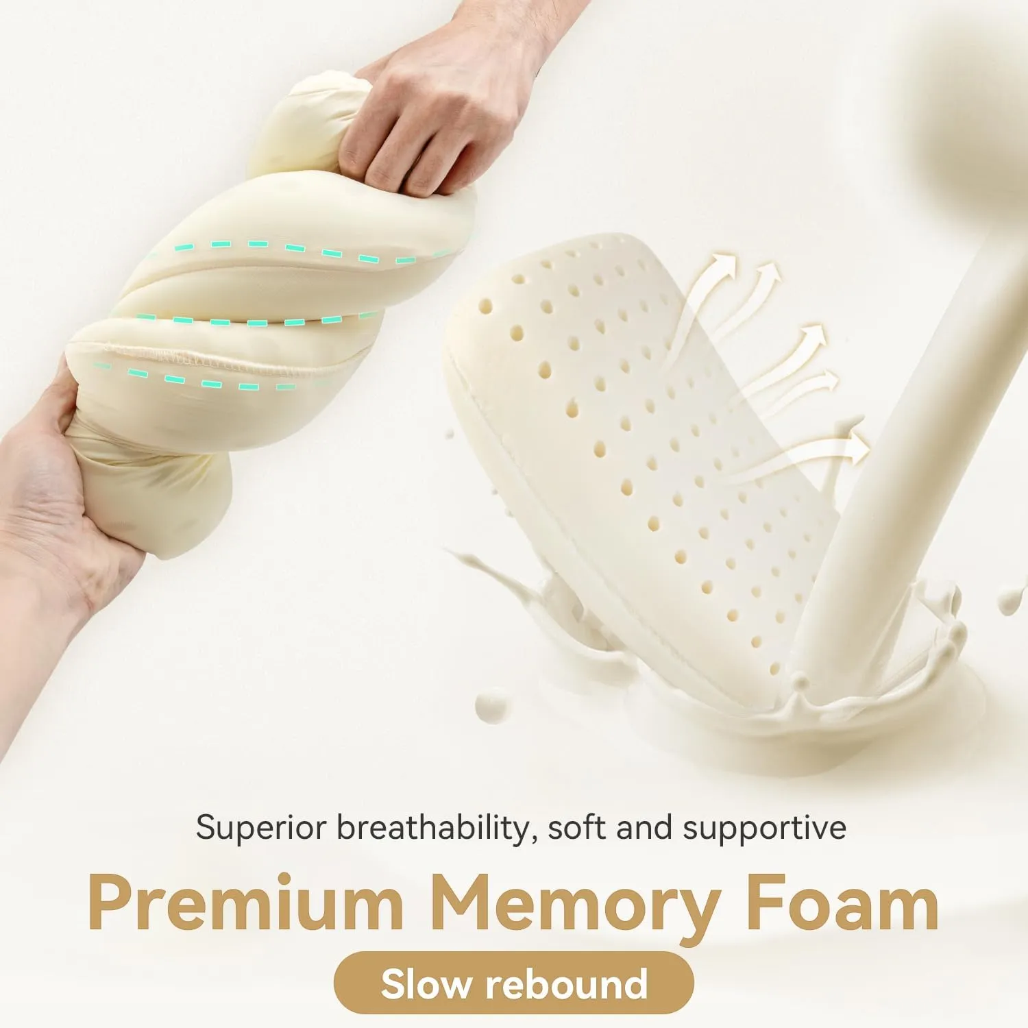 HIKEMAN Camping Memory Foam Pillow - Ultralight Travel Pillow,Backpacking Pillow with Removable Cover,Ergonomic Pillows,Neck Lumbar Support for Outdoor Camp,Sport,Hiking,Backpacking Sleep (Grey)