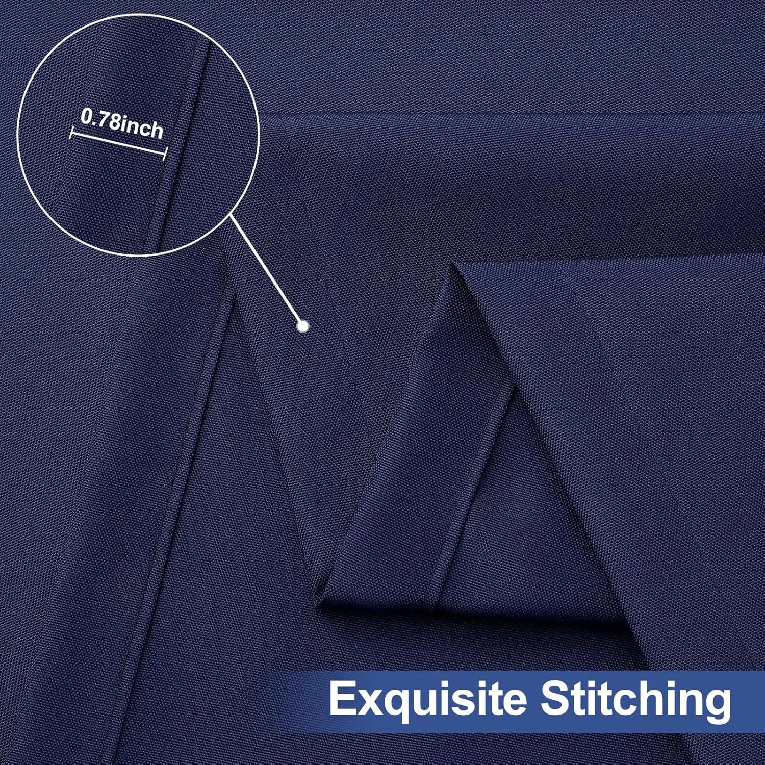 homing 2 Pack Rectangle Table Cloth, Elastic Fitted Fabric Tablecloth Fits for 8 Foot Folding Tables, Washable Table Cover for Picnic, Camping, Indoor & Outdoor (Navy Blue, 30" x 96")
