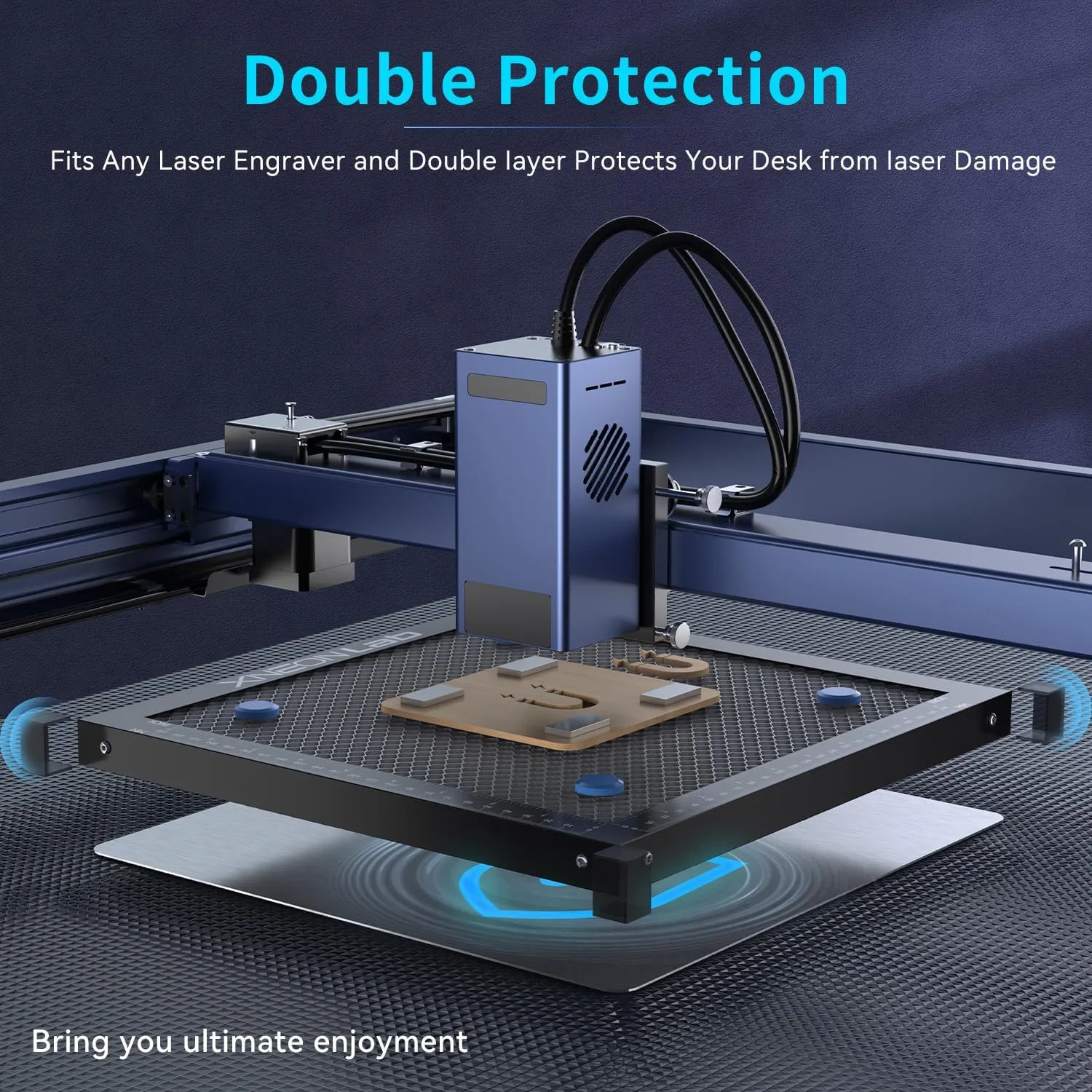 Honeycomb Laser Bed - 500 × 500 × 22mm Working Table with Aluminum Panel for XTool D1 /D1 Pro and Most Engraver Cutting Machine,Engraver Machine Accessories for Smooth Cut