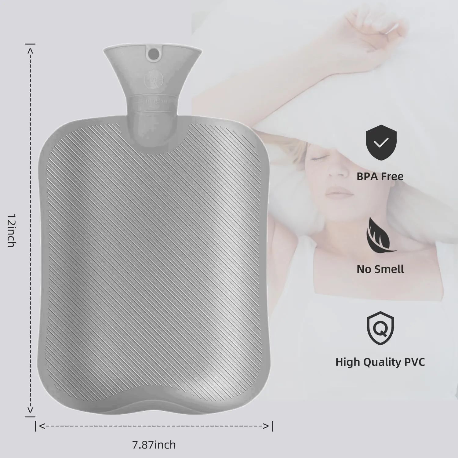 Hot Water Bottle with Cover - Premium Soft Knitted Cover - 2L Large Capacity - Hot Water Bag for Pain Relief, Neck and Shoulders, Back & Cosy Nights