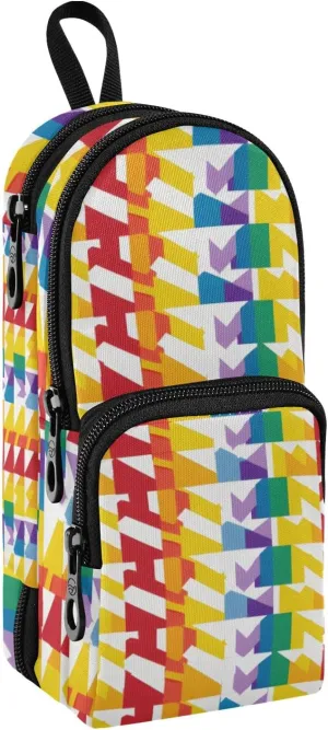 Hounds Tooth Fabric Background Pencil Case Big Capacity Pen Bag with Compartment Students Schoolbag Shape Stationery Organizer Pencil Pouch Marker Case for School Office Work