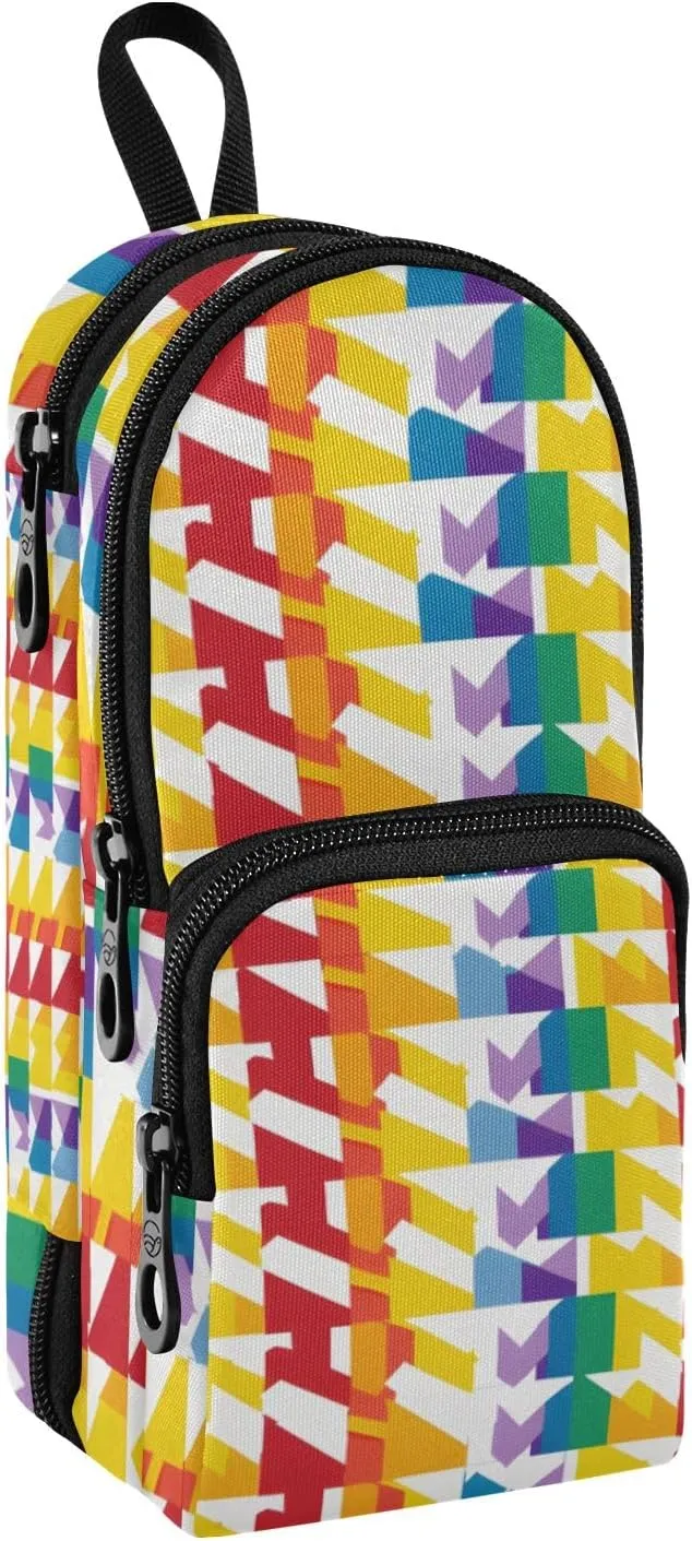 Hounds Tooth Fabric Background Pencil Case Big Capacity Pen Bag with Compartment Students Schoolbag Shape Stationery Organizer Pencil Pouch Marker Case for School Office Work