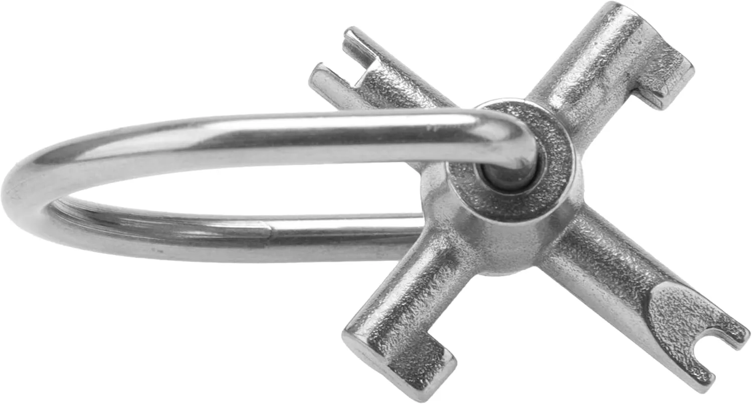 HVAC Tools, Locking Cap Key for 410A and R22 Refrigerants, Universal four Use Multi Key for Refrigerant HVAC Locking Caps, Tamper Resistant (4 Bits)