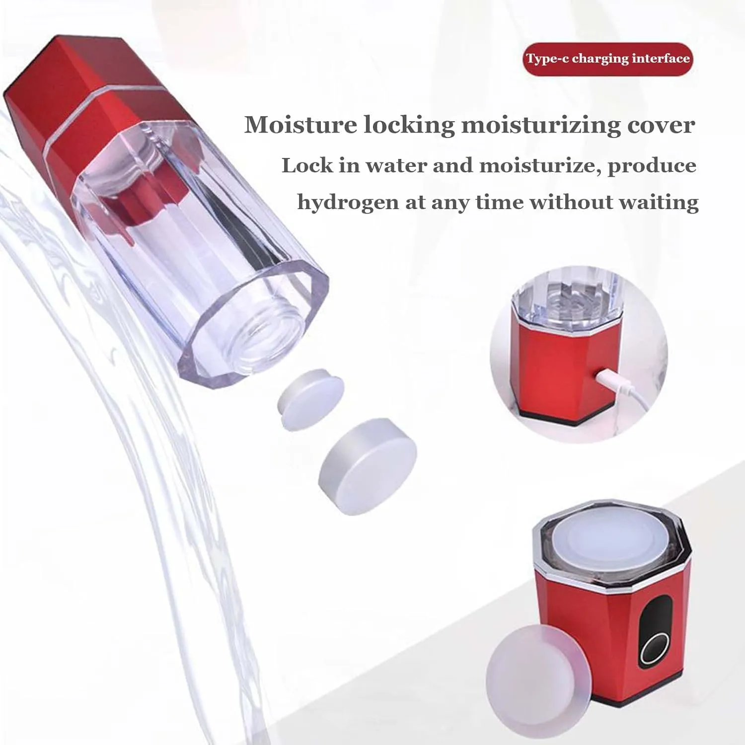Hydrogen-Rich Water Cup, Water Ionizer Maker Generator, Antioxidants ORP Hydrogen Alkaline Water Bottle, 5000PPB High Concentration Hydrogen Water Bottle