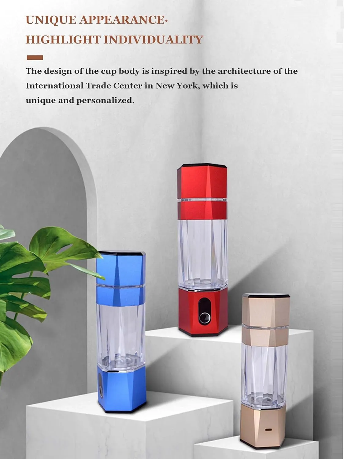 Hydrogen-Rich Water Cup, Water Ionizer Maker Generator, Antioxidants ORP Hydrogen Alkaline Water Bottle, 5000PPB High Concentration Hydrogen Water Bottle