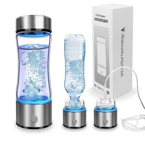 Hydrogen Water Bottle 3 in 1 Health Hydrogen Water Bottle Generator 4000 PPB Glass Hydrogen Water Ionizer Machine for Office Travel