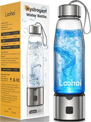 Hydrogen Water Bottle-3 Mins Up to 2300 PPB,16OZ Advanced Hydrogen Water Generator with SPE/PEM Tech,Portable Hydrogenated Rich Water Cup Hydro Machine,Health Gift for Home,Travel and Office