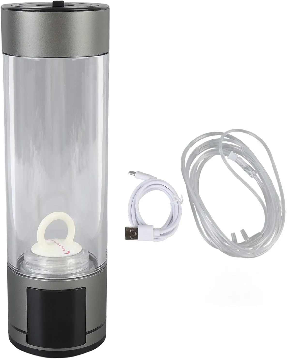 Hydrogen Water Bottle Generator, 400ml Portable Water Ionizer Machine Rechargeable Hydrogen Rich Water Glass Health Cup for Home Office Travel and Daily Drinking