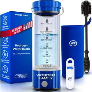 Hydrogen Water Bottle Generator 5 in 1 Large Set – Portable Water Hydrogenator, Glass Hydrogenated Water Machine with High H2 Concentration, SPE/PEM Technology – 14 Fl Oz