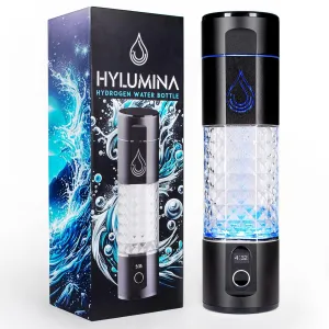 Hydrogen Water Bottle Generator with SPE/PEM & OLED Display – Hydrogen Water Machine up to 4000ppb of Hydrogen Infused Water, Enhances Hydration – Rechargeable Hydro Water Bottle – 9.5 OZ