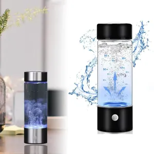 Hydrogen Water Bottle, New Portable USB Rechargeable Hydrogen Water Bottle Generator, Hydrogen Water Machine, Hydrogen Rich Water Glass Health Cup for Home Office Travel(A), Size