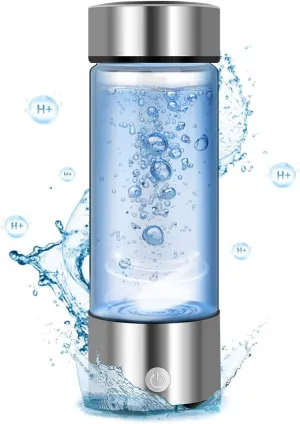 Hydrogen Water Bottle,420ml Hydrogen Water,Hydrogen Water Bottle Generator Improve Water Quality in 3 Minutes,Portable Hydrogen Water Ionizer Machine for Home,Office and Travel(Silver)