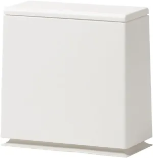 Ideaco TUBELOR® Kitchen Flap Designer Rectangular Waste Bin with Lid, Conceals Any Plastic Bag 2.3 Gal, Matte White