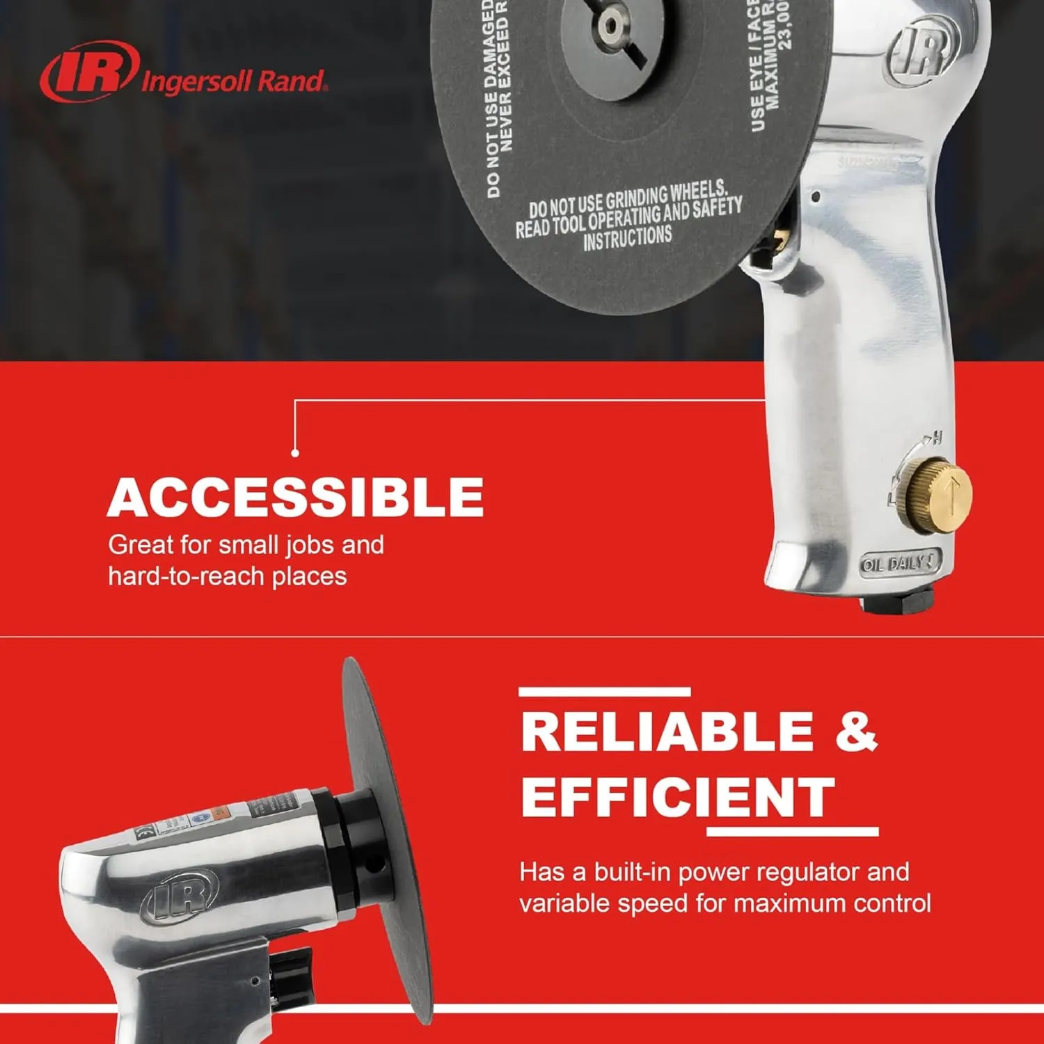 Ingersoll Rand 317-B - 3" and 5" Sander, Fiber Pad, 18000 RPM, 0.45 HP