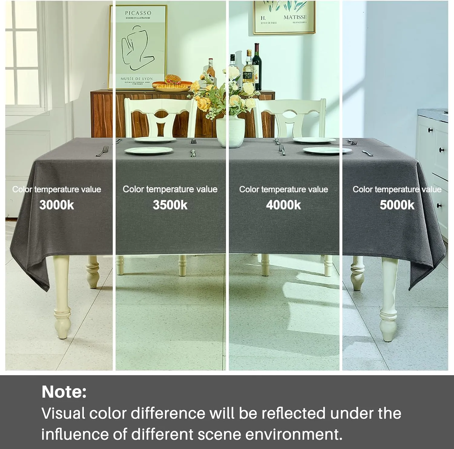IVAPUPU Textured Linen Table Cloth for Rectangle Table - Grey Tablecloths Rectangular Waterproof Wrinkle Free Wipeable Dining Table Cover for Spring Wedding Birthday Kitchen Decor, 52 x 70 Inch