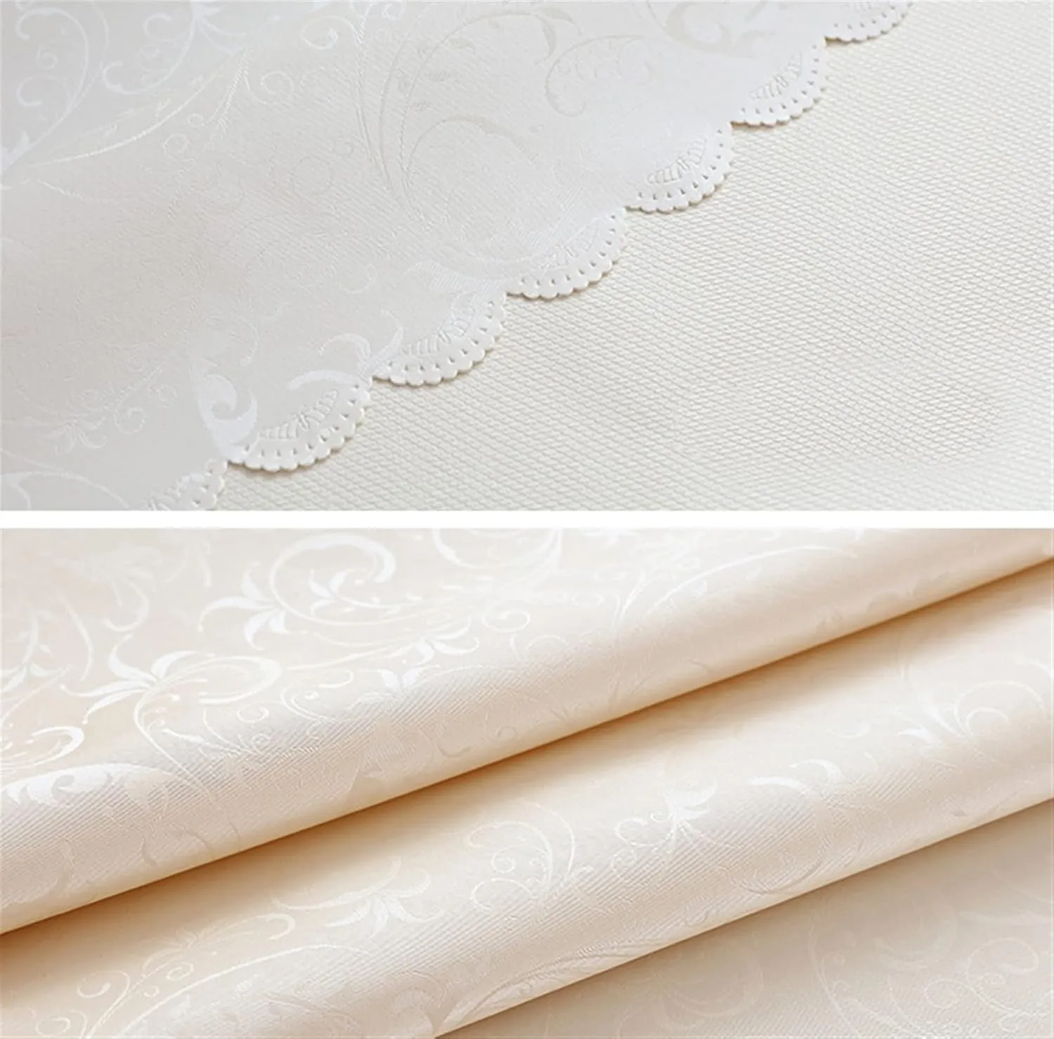 Jacquard Waterproof Tablecloth Tablecloth Wipeable Table Cloth Table Cover for Indoor Outdoor, Patio, Kitchen and Dining Room Round 85" Inch Rose Gold