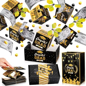 Jerify 23 Pcs Graduation Explosion Gift Box Kit Explosion Graduation Gift Box for Money with Graduation Gift Bag Explosion Gift Money Box for Cash Gift 2025 Graduation Party Gift Supplies