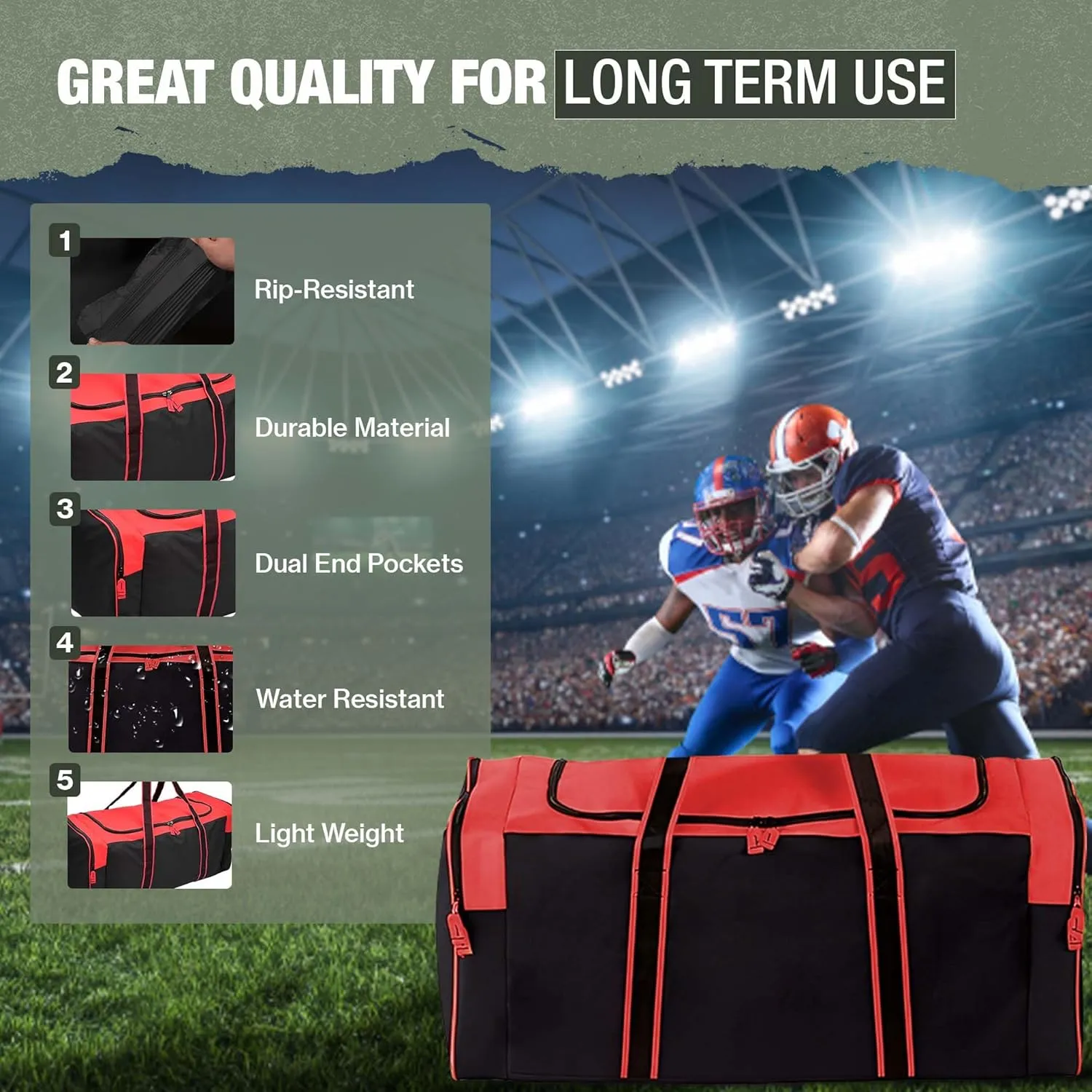 Jetstream Heavy Duty Multi Pocket Durable Sports Gym Equipment Travel Duffel Bag