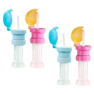 jojofuny 4 Pack Kids Water Bottle Straw Cap Toddlers Water Bottle Adapter Child Safe -Free Plastic Silicone